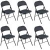 [Old Code: 21983178]6pcs Elegant Foldable Iron & PVC Chairs for Convention & Exhibition Black