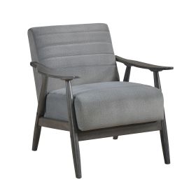 Casual Transitional Accent Chair 1pc Gray Velvet Upholstery Solid Wood Frame Living Room Furniture