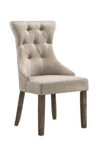 Gabrian Two-tone Beige Fabric & Reclaimed Gray Finish Side Chair (Set of 2)