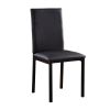 Set of 4 Dining Chairs Black Faux Leather Upholstery Casual Dining Room Furniture Metal Frame