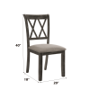 Claudia II Beige Fabric & Weathered Gray Finish Side Chair (Set of 2)