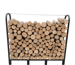 Artibear Firewood Rack Stand 4.1ft Heavy Duty Logs Holder for Outdoor Indoor Fireplace Metal Wood Pile Storage Stacker Organizer, Matte Black
