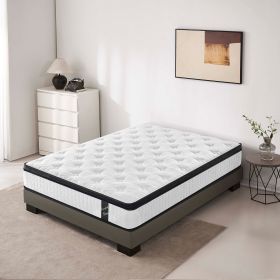 Full Size 12 Inch CertiPUR-US Cool Memory Foam OEKO-TEX 100 Bamboo Cover Individual Pocket Spring Hybrid Mattress in A Box