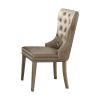 Kacela Champagne Synthetic Leather & Champagne Finish Side Chair (Set of 2)