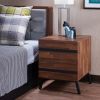 Karine Walnut & Black Finish Accent Table