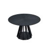 47.24 Inch Saving Place Table,Wooden Dining Table for 4 Persons,Modern Design Round Kitchen Table with Sturdy Pedestal for Living Room,Apartment