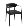 Jaramillo Black Chenille & Black Finish Side Chair (Set of 2)