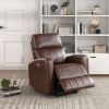 Power Lift Chair Brown Breathable Faux Leather Upholstery Transitional Living Room Furniture 1pc Power Reclining Motion