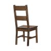 Classic Transitional Design Dining Chairs Set of 2 Solid Rubber Wood Dining Furniture Burnished Brown Finish