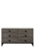Avantika Faux Marble Top & Rustic Gray Oak Finish Dresser