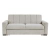 Transitional Style Convertible Sofa with Pull-Out Bed Light Gray Upholstery Solid Wood Living Room Furniture 1pc