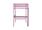 Twin High Loft Bed, Rubber Wood Loft Bed with Safety Guardrail, built-in desk, ladder,Pink