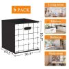 6 Pack Fabric Storage Cubes with Handle, Foldable 11 Inch Cube Storage Bins, Storage Baskets for Shelves, Storage Boxes for Organizing Closet Bins