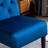 Reese 53" 2Piece Living Room Armless Button Tufted Pattern Accent Chair with Velvet Fabric and Premium High Density Foam Cushion, Dark Blue