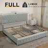 Queen size bed frame with 4 drawers, Star Galaxy Projector, USB Charger, Music Speaker, Adjustable Upholstered Headboard with Diamond Button,Velvet