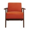 Modern Home Furniture 1pc Accent Chair Cushion Seat Back Orange Upholstery Solid Wood Frame