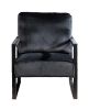 Classic Mid Century Modern Accent Chair with Durable Square Metal Frame, Armchair for Living Room, Bedroom, Home Office in Plush Velvet Upholstery