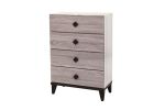 Modern Design Bedroom Furniture 1pc Cream 4 Drawers Beautiful Chest with Faux Marble Top