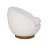 Shearling Sherpa Swivel Chair with Wood Base