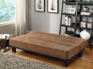 1pc Elegant Lounger Brown Microfiber Upholstery Solid Wood Modern Home Furniture Sleeper Sofa