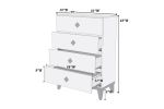 Modern Design Bedroom Furniture 1pc Cream 4 Drawers Beautiful Chest with Faux Marble Top