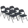[Old Code: 21983178]6pcs Elegant Foldable Iron & PVC Chairs for Convention & Exhibition Black