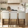 Upholstered Counter Stool with Nailhead Trim Set of 2