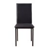 Set of 4 Dining Chairs Black Faux Leather Upholstery Casual Dining Room Furniture Metal Frame