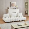 90 inches long, Teddy Sofa Fabric, with spacious and comfortable seats, for Apartment Office Living Room -Beige
