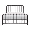 Metal Bed Dark Bronze Finish Queen Platform Bed 1pc, Bed in a Box
