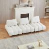 90 inches long, Teddy Sofa Fabric, with spacious and comfortable seats, for Apartment Office Living Room -Beige
