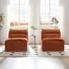 Accent Armless Chair Lazy Floor Seating, Fireside Chair Sofa Lounger Leisure Accent Single Couch with Backrest for Living Room, Bedroom, Office