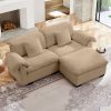 2 Seater Deep Seat Cloud Like Sectional Couch With Storage Space Under Each Seat, Modular Sectional Sofa with Storage Reversible Ottoman