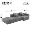 [VIDEO+New]105.5''L Shaped Modular Sectional Sofa,Minimalist Corduroy Floor Couch Set,Convertible Foam-Filled Cloud Compressed Couch for Living Room