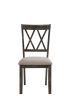 Claudia II Beige Fabric & Weathered Gray Finish Side Chair (Set of 2)