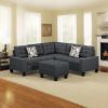 6-Piece Upholstered Sectional,Grey