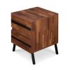 Karine Walnut & Black Finish Accent Table