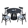 47.24 Inch Saving Place Table,Wooden Dining Table for 4 Persons,Modern Design Round Kitchen Table with Sturdy Pedestal for Living Room,Apartment