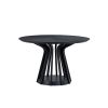 47.24 Inch Saving Place Table,Wooden Dining Table for 4 Persons,Modern Design Round Kitchen Table with Sturdy Pedestal for Living Room,Apartment