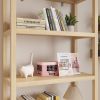 FCH 4-layer with double doors Triamcinol board rattan surface 78*35.5*180cm display cabinet original wood color