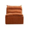 Accent Armless Chair Lazy Floor Seating, Fireside Chair Sofa Lounger Leisure Accent Single Couch with Backrest for Living Room, Bedroom, Office
