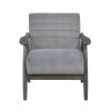 Casual Transitional Accent Chair 1pc Gray Velvet Upholstery Solid Wood Frame Living Room Furniture