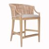 Handcrafted Rattan Counter Stool 25" H