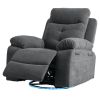 Power Recliner Glider Chair With Bluetooth Speaker 270 Degree Swivel With LED Light Side Arm With Storage Pockets USB+Type C Charging Port Button Cont
