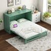 Queen Size Murphy Bed with Built-In Charging Station, Green(ETA:12.16)