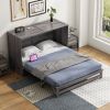 Queen Size Murphy Bed with Built-In Charging Station, Antique Grey(ETA:12.16)