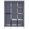 71" Portable Closet Wardrobe Clothes Rack Storage Organizer with Shelf Gray