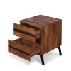 Karine Walnut & Black Finish Accent Table