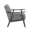 Casual Transitional Accent Chair 1pc Gray Velvet Upholstery Solid Wood Frame Living Room Furniture