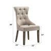 Gabrian Two-tone Beige Fabric & Reclaimed Gray Finish Side Chair (Set of 2)